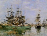 Boudin, Eugene - A Three Masted Ship in Port